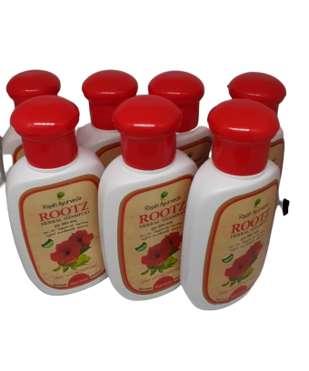 Rajah Ayurveda ROOTZ Shampoo 100ml (Pack of 10) – Pure Ayurvedic Treatment for your Hair with Goodness of Hibiscus, Brahmi, Neem and Shirakakai| Paraben Free|