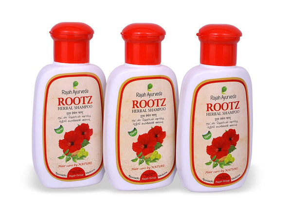 Rajah Ayurveda - Rootz- Herbal Shampoo A Purely Natural Hair Treatment, 100 ml (Pack of 3 Bottles)
