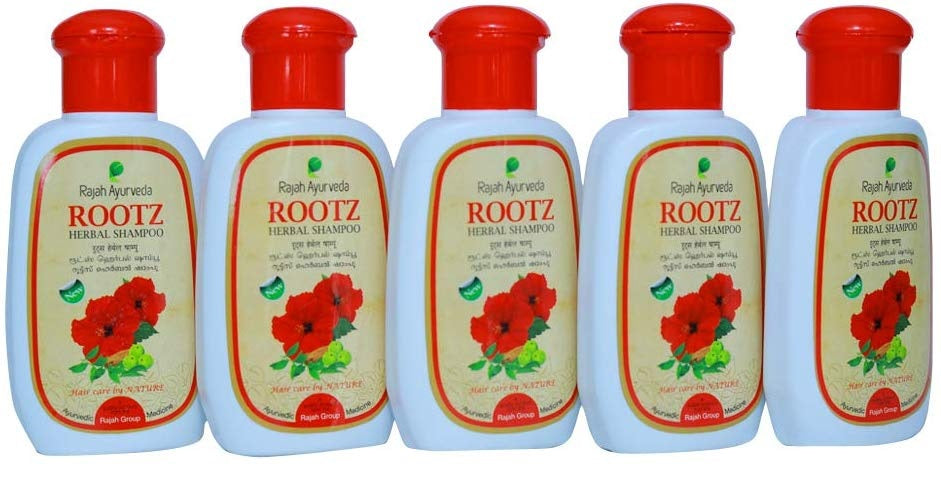 Rajah Ayurveda Rootz Herbal Shampoo Ayurvedic Anti Dandruff Shampoo 100 ml (Pack of 5)