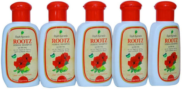 Rajah Ayurveda Rootz Herbal Shampoo Ayurvedic Anti Dandruff Shampoo 100 ml (Pack of 5)