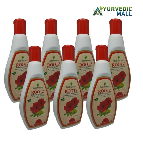 Rajah Ayurveda - Rootz- Herbal Shampoo - Royal and Ancient Ayurvedic Hair Treatment- 200 ml (Pack of 7 Bottles)